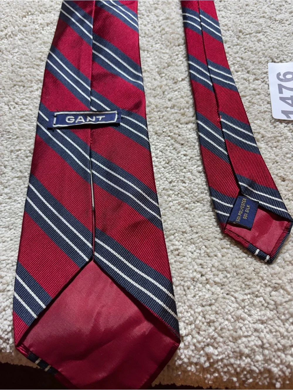 Gant vintage preppy striped tie red/navy